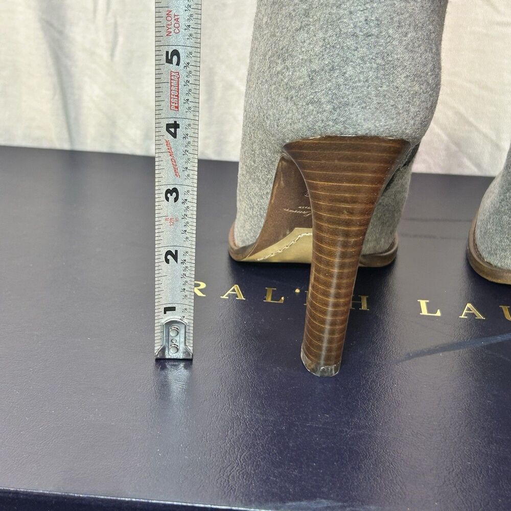 Ralph Lauren Purple label Brently Knee High Gray Heeled Boots EU37.5 US 7 NIB - Picture 6 of 14